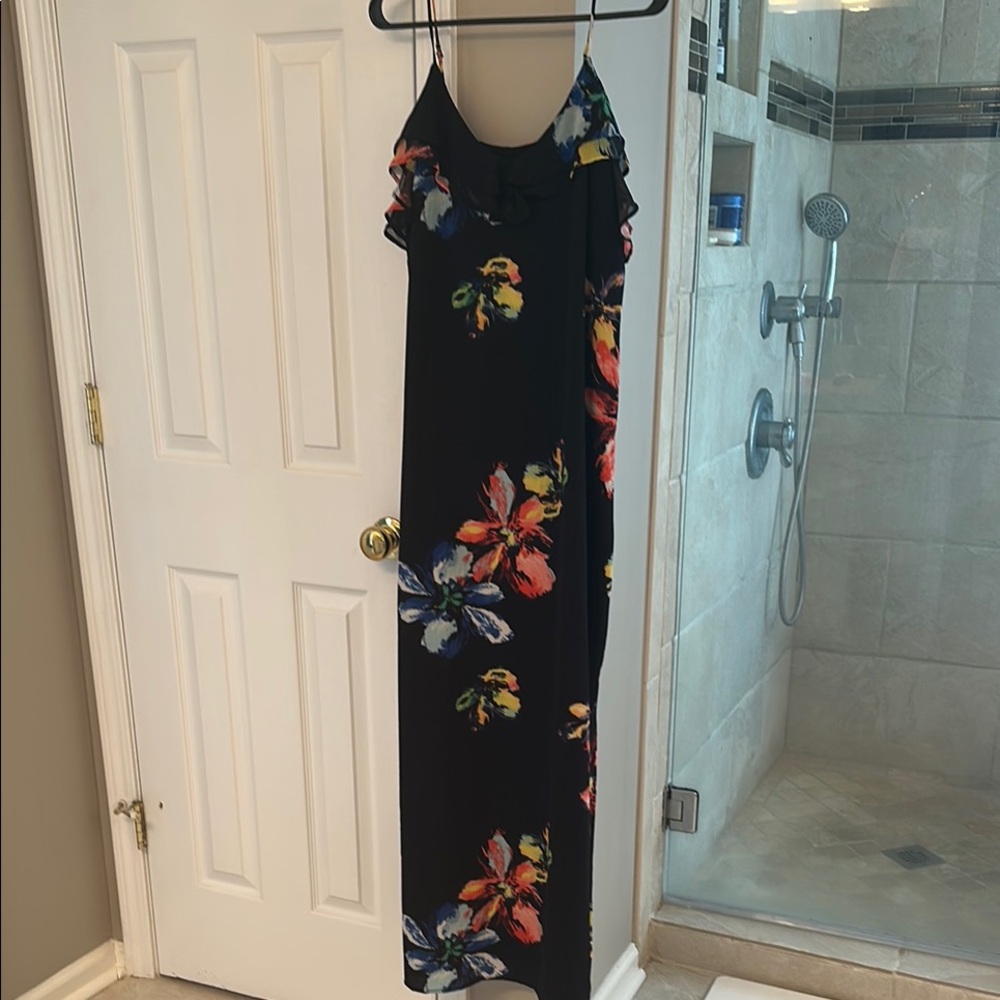 Mossimo Supply Co. Black Maxi Dress with Multicolored Floral Accents